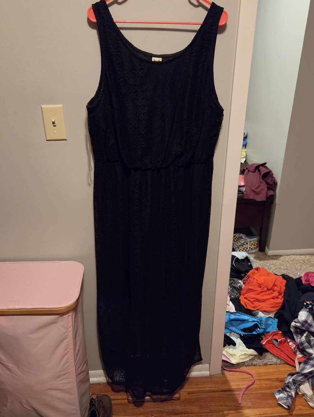 Faded Glory Black Sleeveless Lace Maxi Dress - Classic Women's Dress